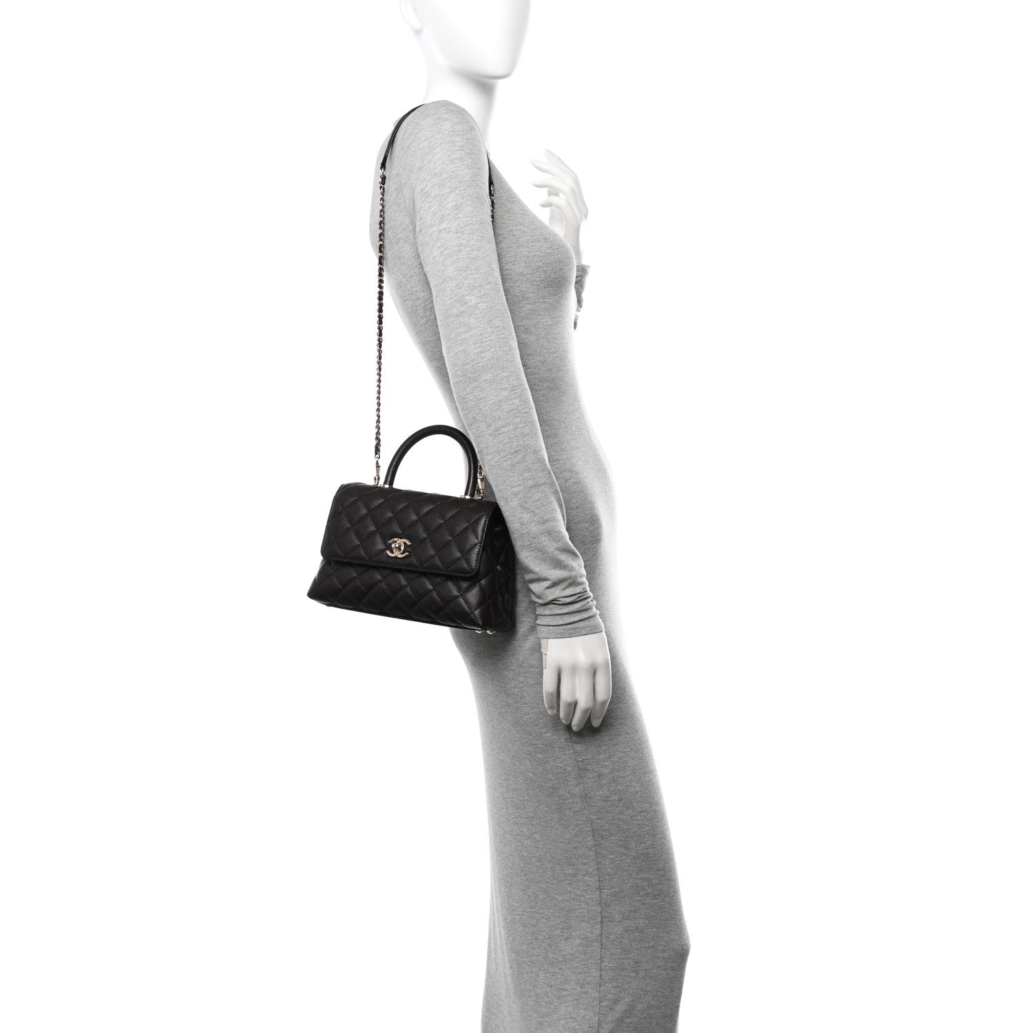 Chanel Caviar Quilted Mini Coco Handle Flap Dark Brown 2 of 10