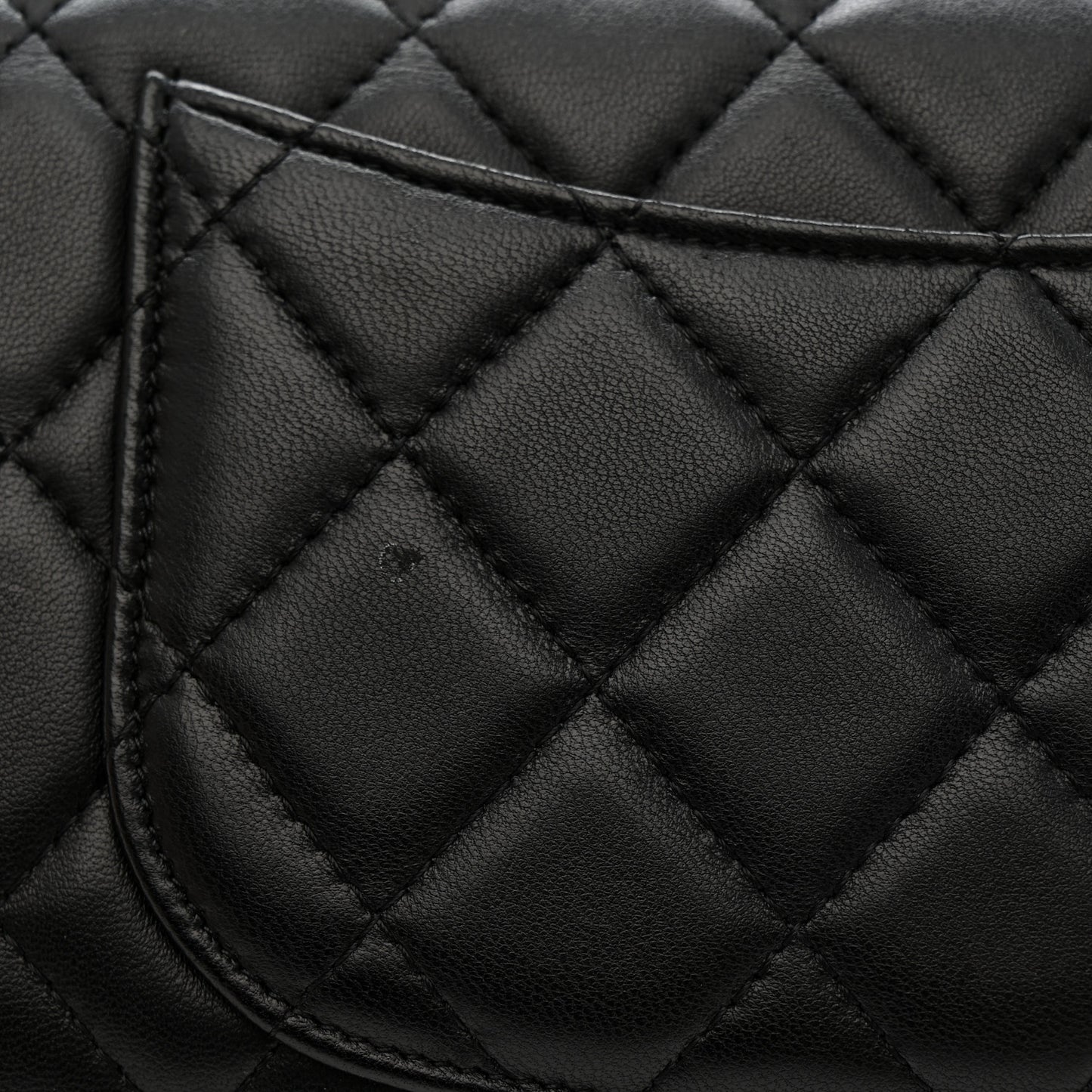 Lambskin Quilted Travel Wallet Black
