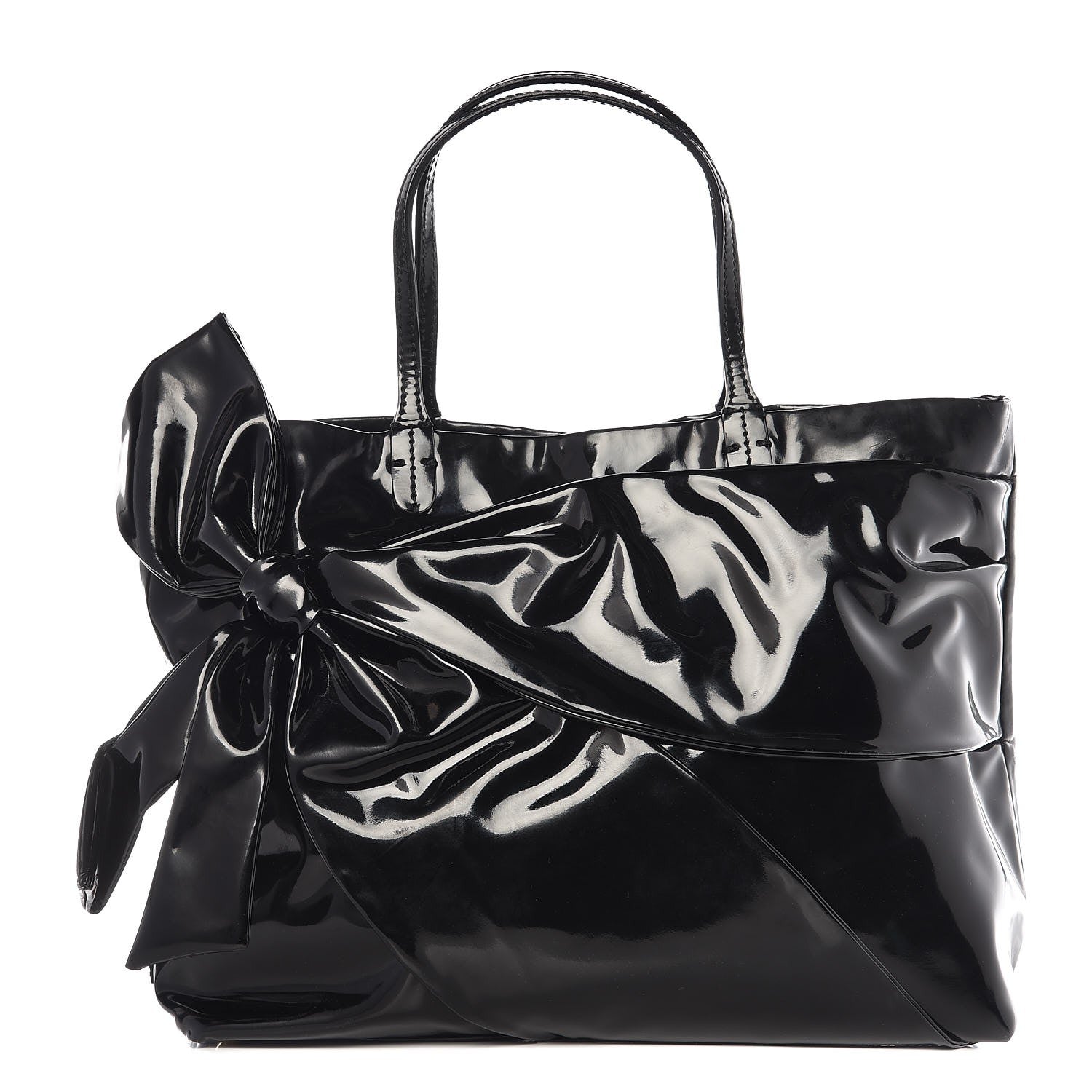 Valentino Garavani Patent Lacca Bow Tote Black 1 of 16