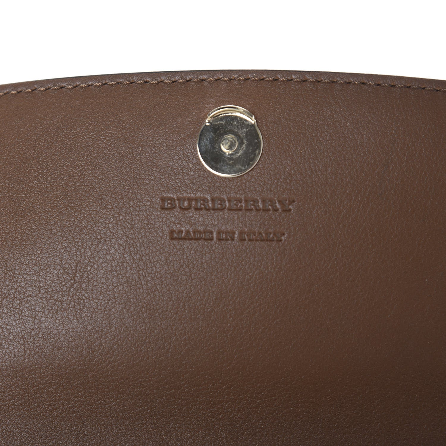 Burberry Calfskin Horseferry Check Henley Wallet On Chain Tan 8 of 10