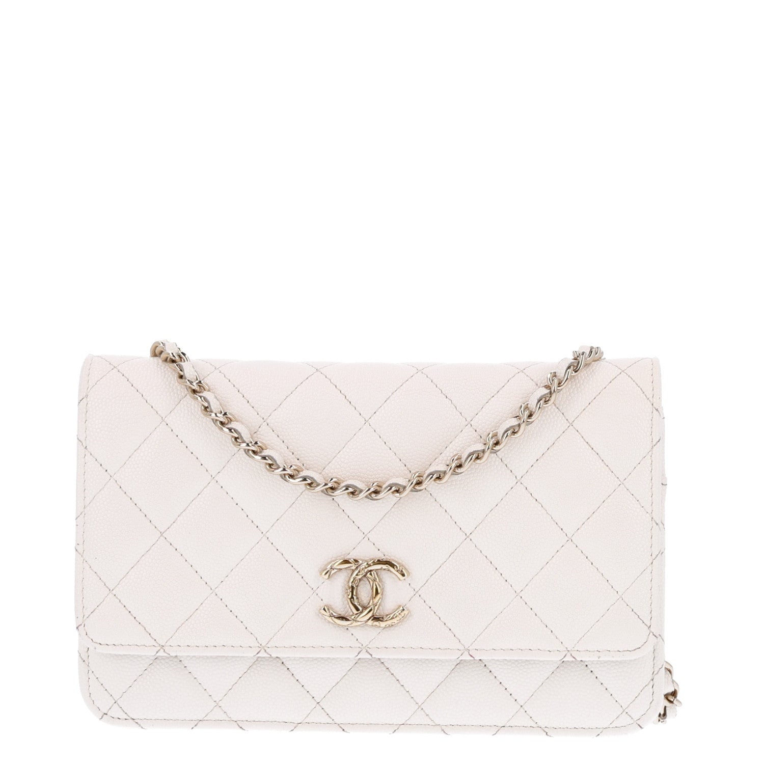 Chanel Caviar Quilted Wallet On Chain WOC White 1 of 10