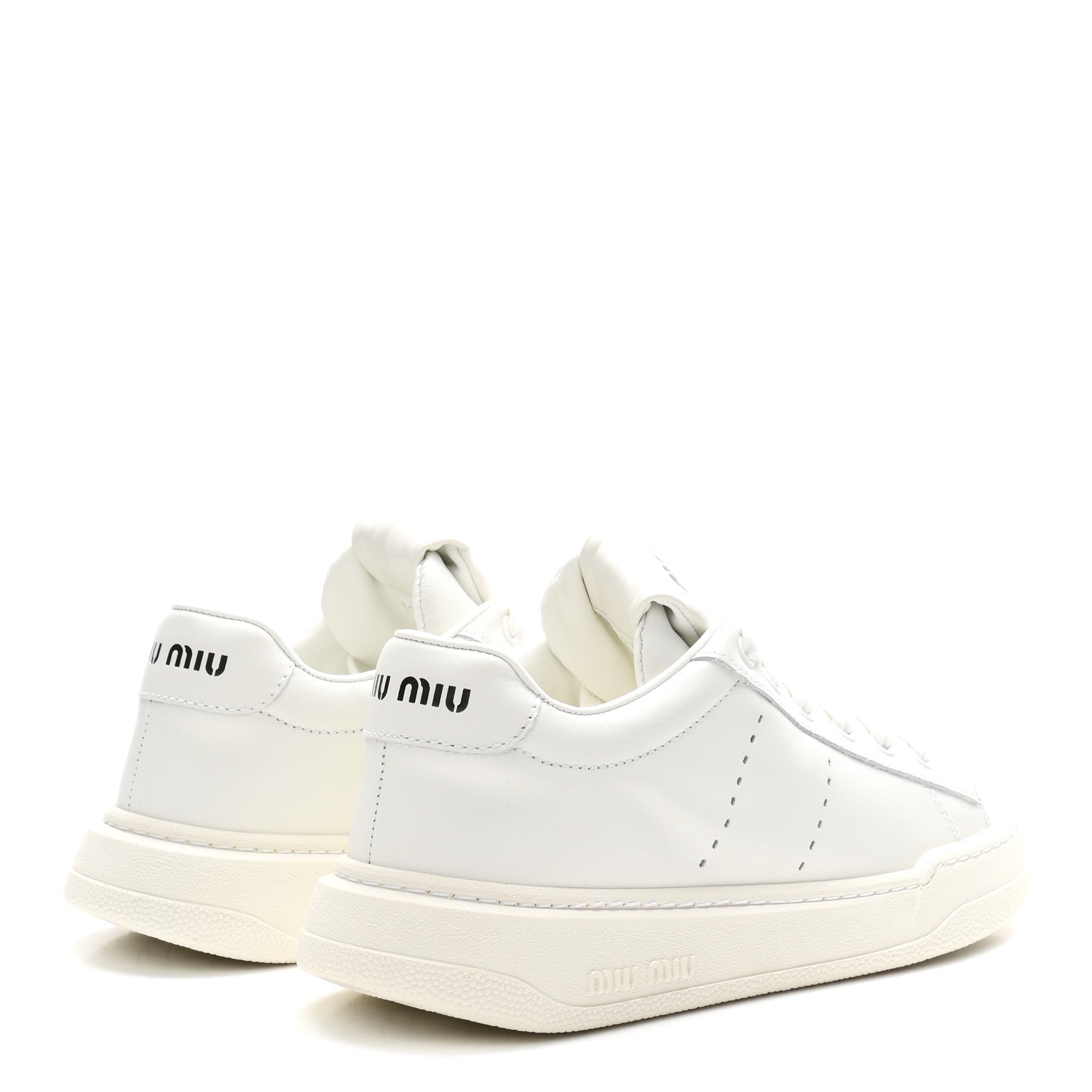 Miu Miu Calfskin Womens Low Top Sneakers 6.5 White 5 of 9