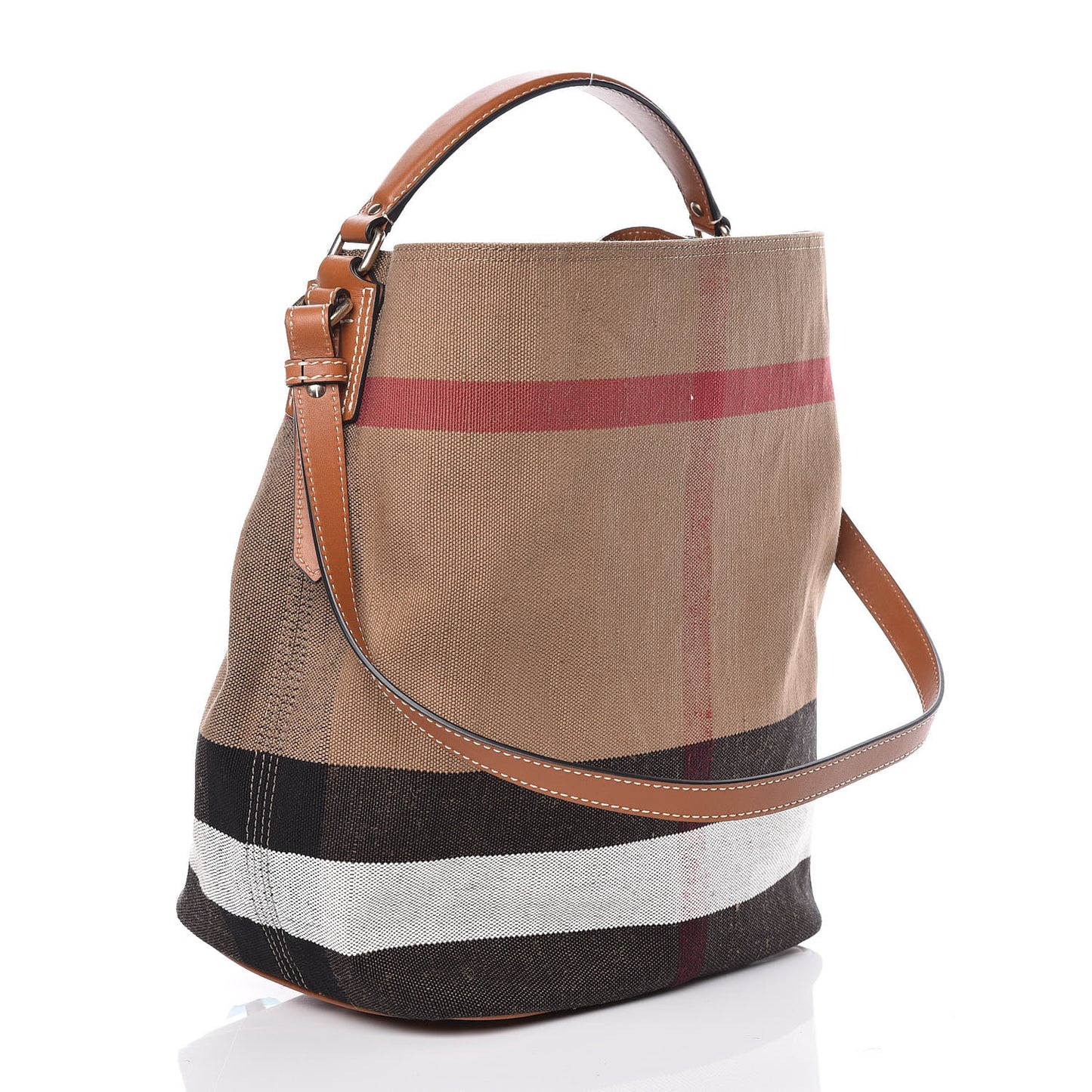 Canvas Mega Check Medium Ashby Hobo Saddle Brown
