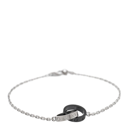 Cartier 18K White Gold Black Ceramic Interlocking LOVE Bracelet 1 of 3