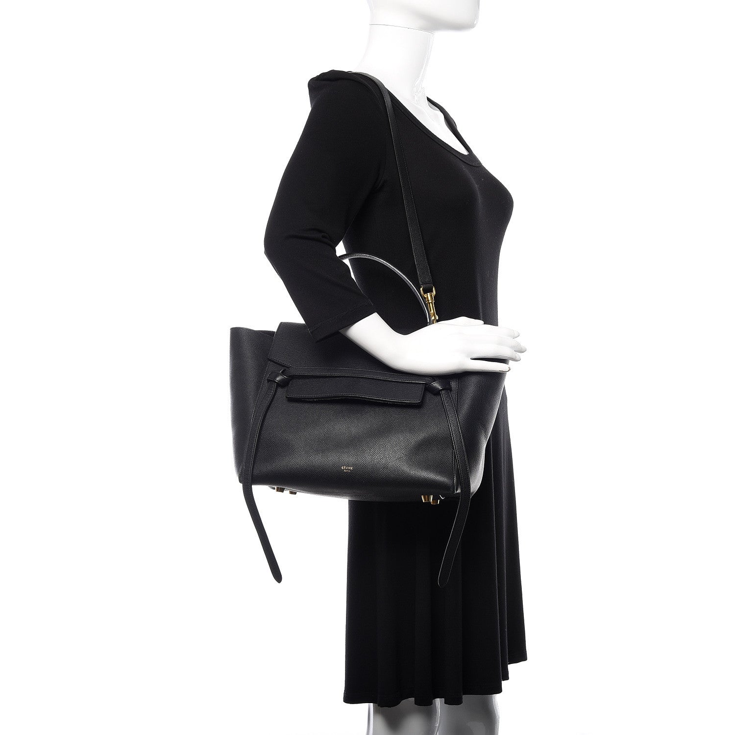 Celine Grained Calfskin Mini Belt Bag Black 2 of 11