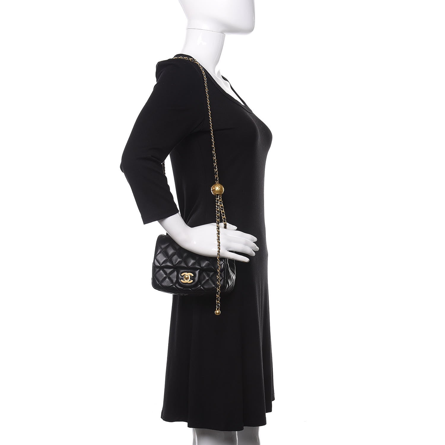 Chanel Lambskin Quilted Mini Pearl Crush Flap Black 2 of 12