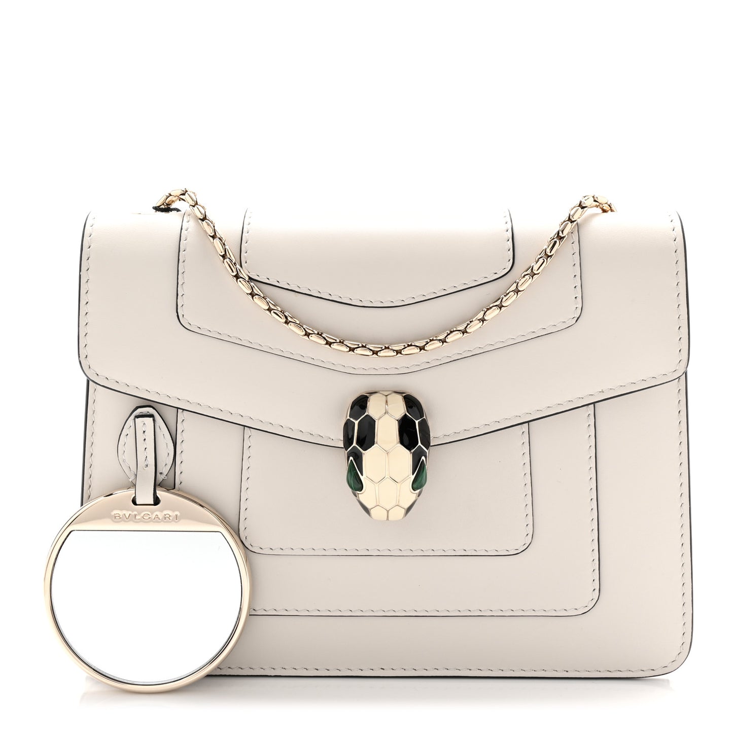 Calfskin Small Serpenti Forever Crossbody Bag White Agate