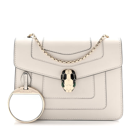 Bulgari Calfskin Small Serpenti Forever Crossbody Bag White Agate 3 of 10