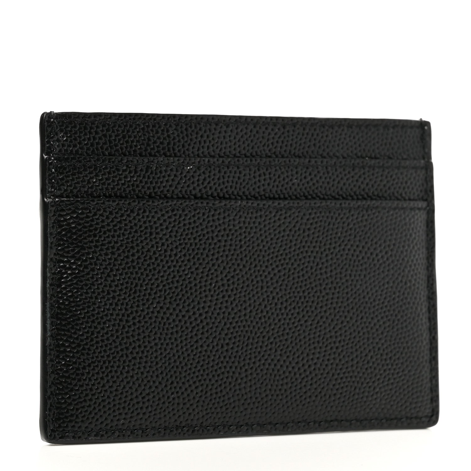 Saint Laurent Grain De Poudre Monogram Credit Card Case Black 3 of 8