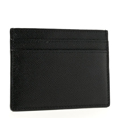 Saint Laurent Grain De Poudre Monogram Credit Card Case Black 3 of 8