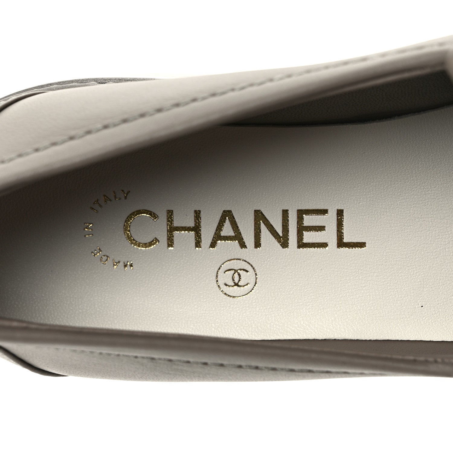 Chanel Lambskin Quilted CC Turnlock Moccasins 38.5 Grey 7 of 8