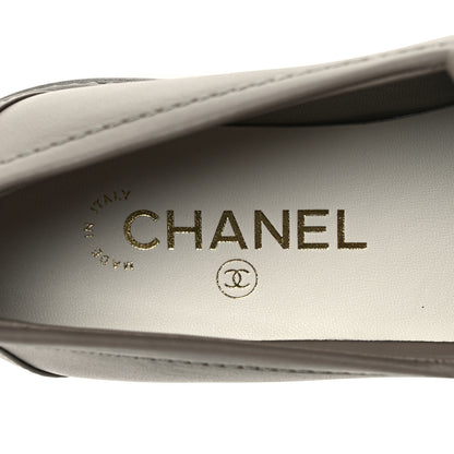 Chanel Lambskin Quilted CC Turnlock Moccasins 38.5 Grey 7 of 8