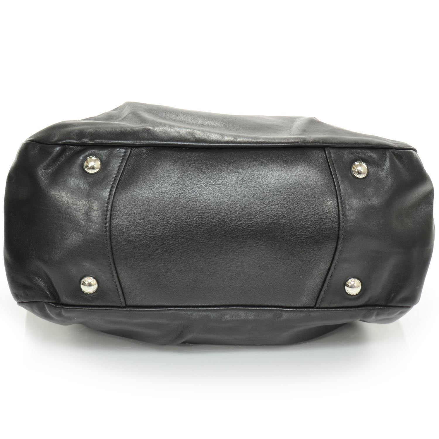 Prada Soft Calf Pleated Hobo Nero Black 5 of 10