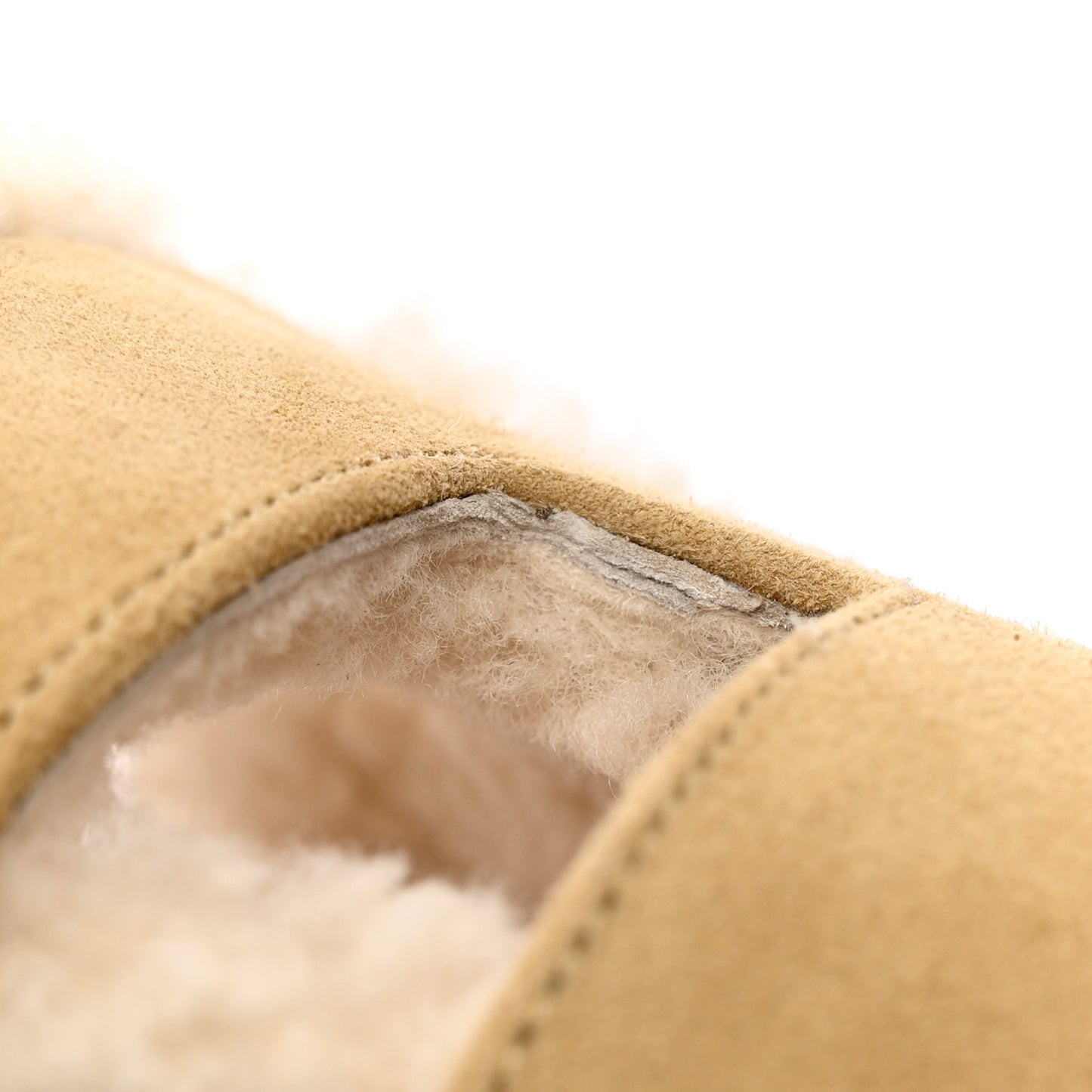 Suede Goatskin Woolskin Womens Chypre Sandals 38 Golden Beige