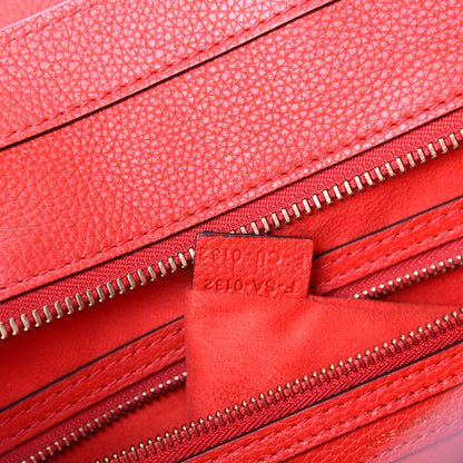Celine Drummed Calfskin Mini Luggage Coquelicot 9 of 10