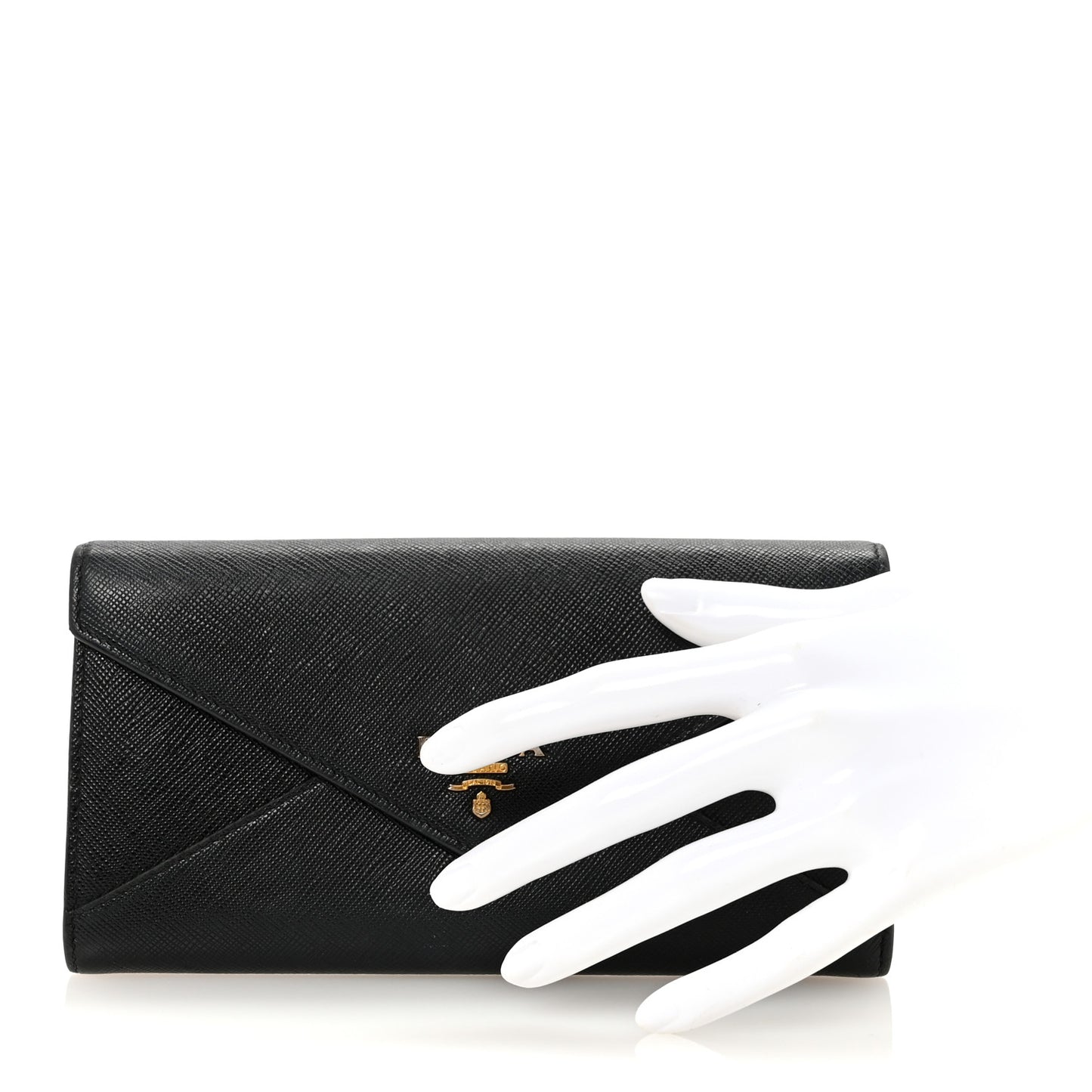 Saffiano Metal Envelope Wallet Black