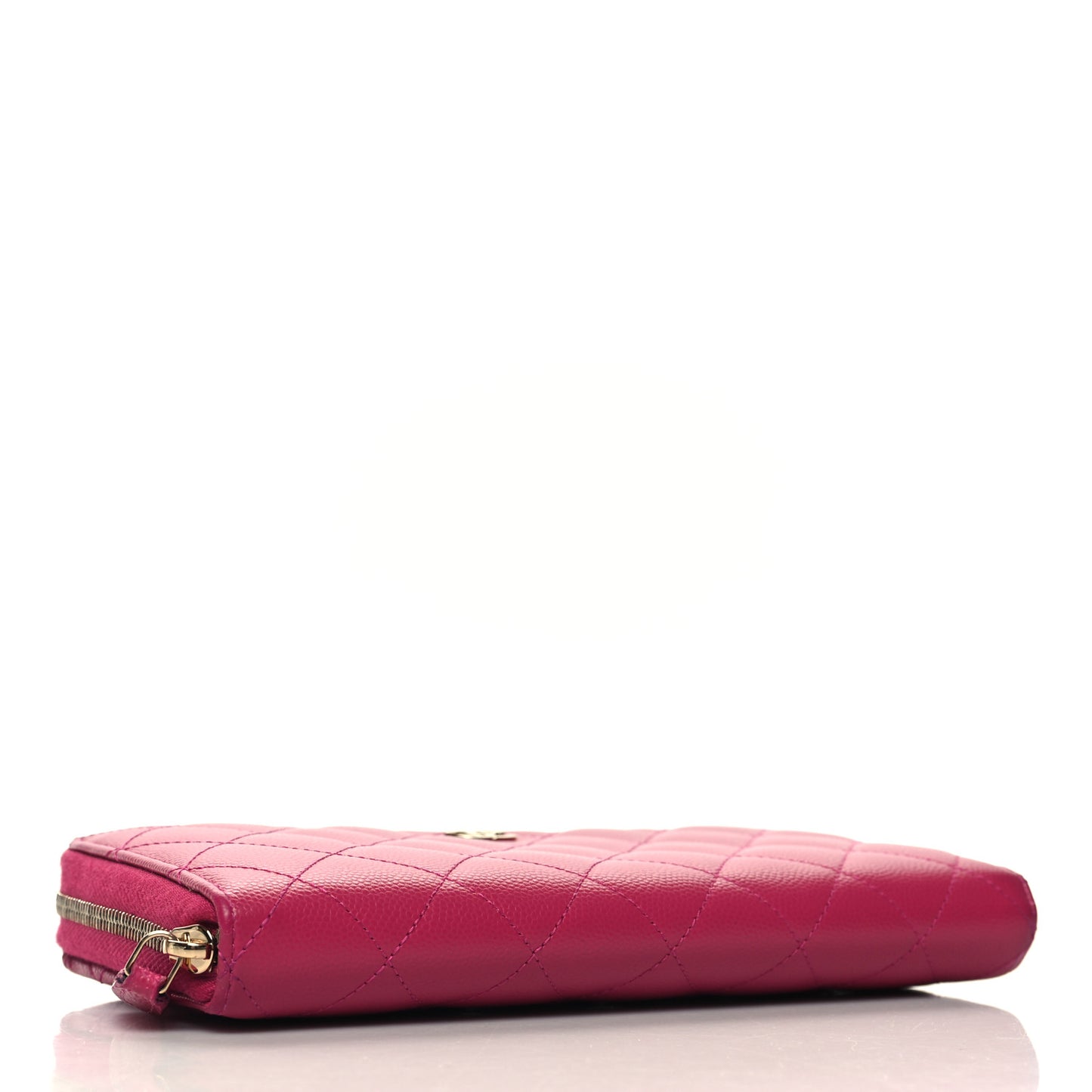 Caviar Quilted Large Gusset Zip Around Wallet Pink