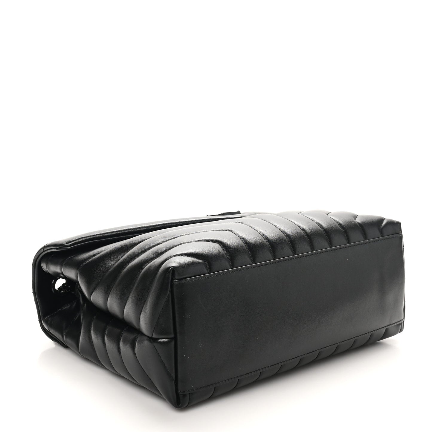 Calfskin Y Quilted Monogram Monochrome Medium Loulou Chain Satchel Black