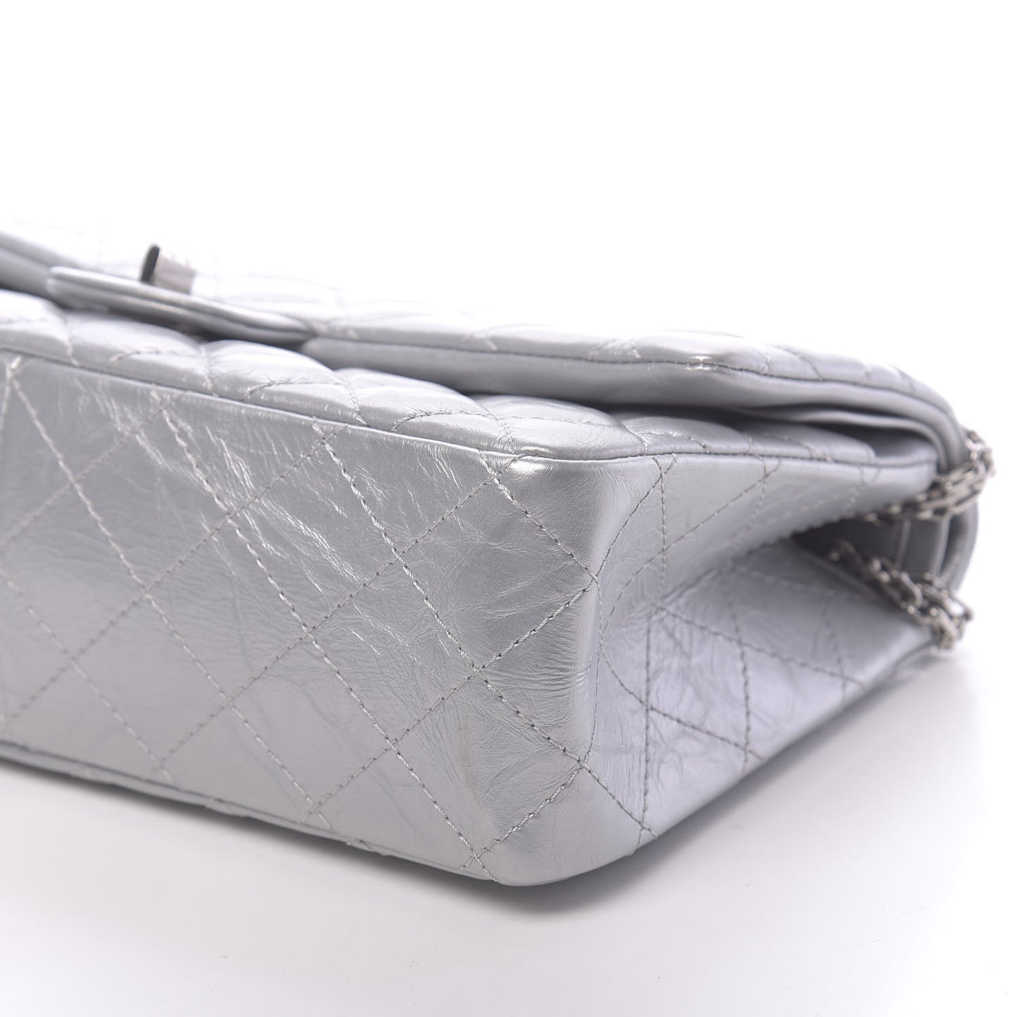 Metallic Aged Calfskin Quilted 2.55 Reissue 226 Flap Silver