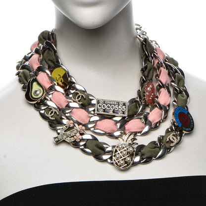 Chanel Grosgrain Chain Pearl Cuba CC Multistrand Necklace 2 of 6
