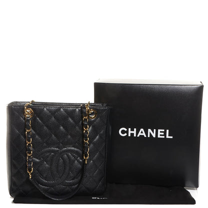 Chanel Caviar Quilted Petit Shopping Tote PST Black 5 of 8