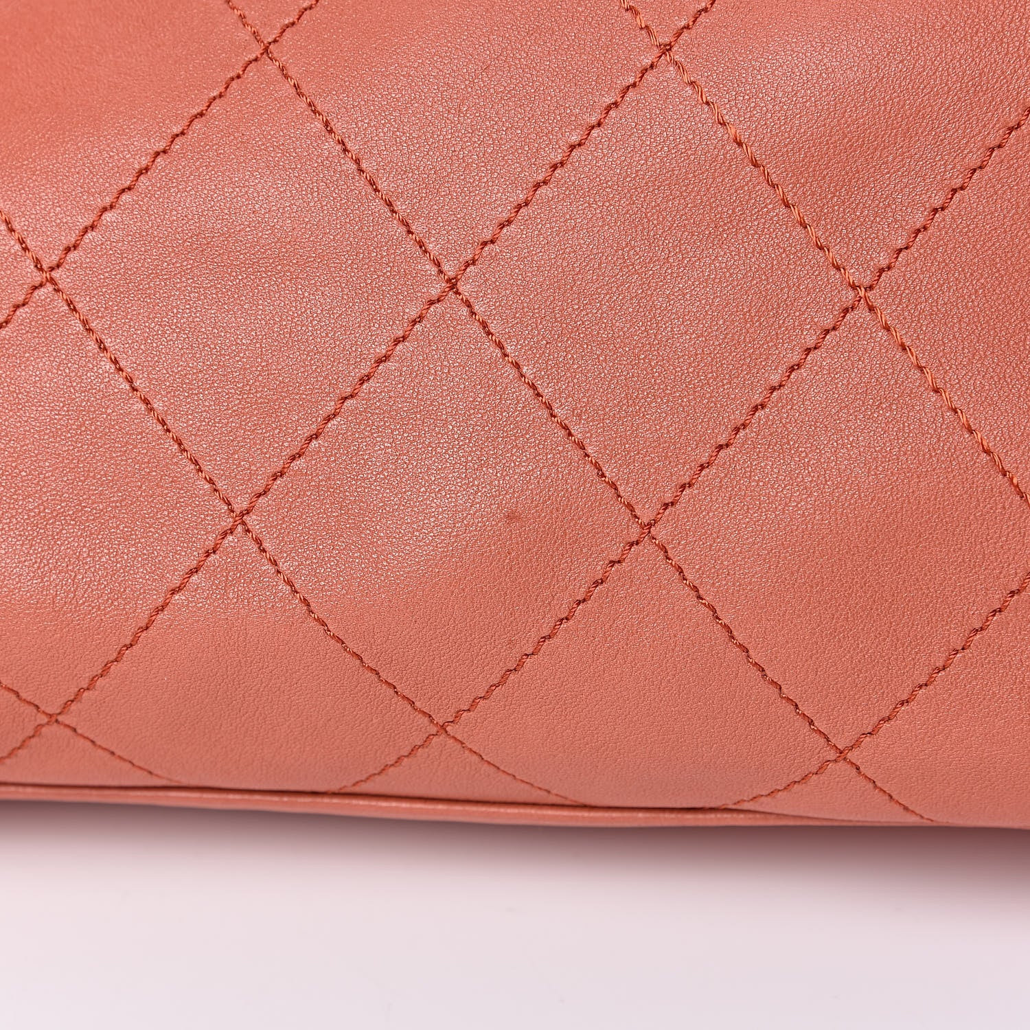 Chanel Lambskin Stitched Medium Ultimate Soft Tote Coral 13 of 14