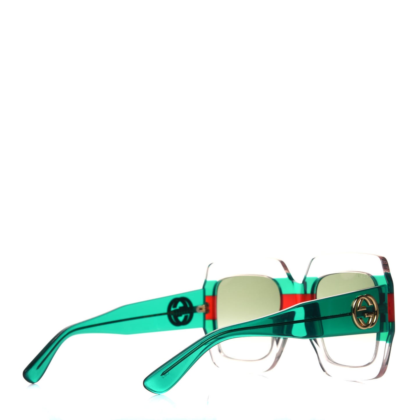 Square Web Frame Sunglasses GG0178S Green Red