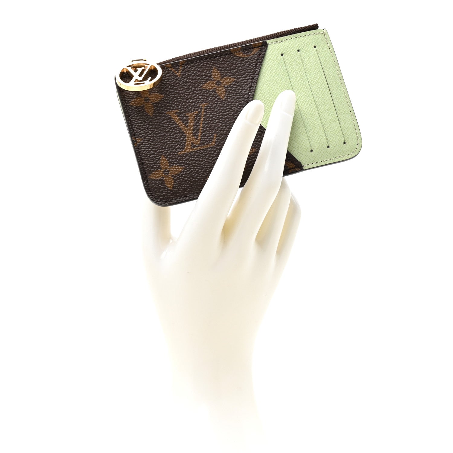 Louis Vuitton Monogram Coin Card Holder Light Green 2 of 7