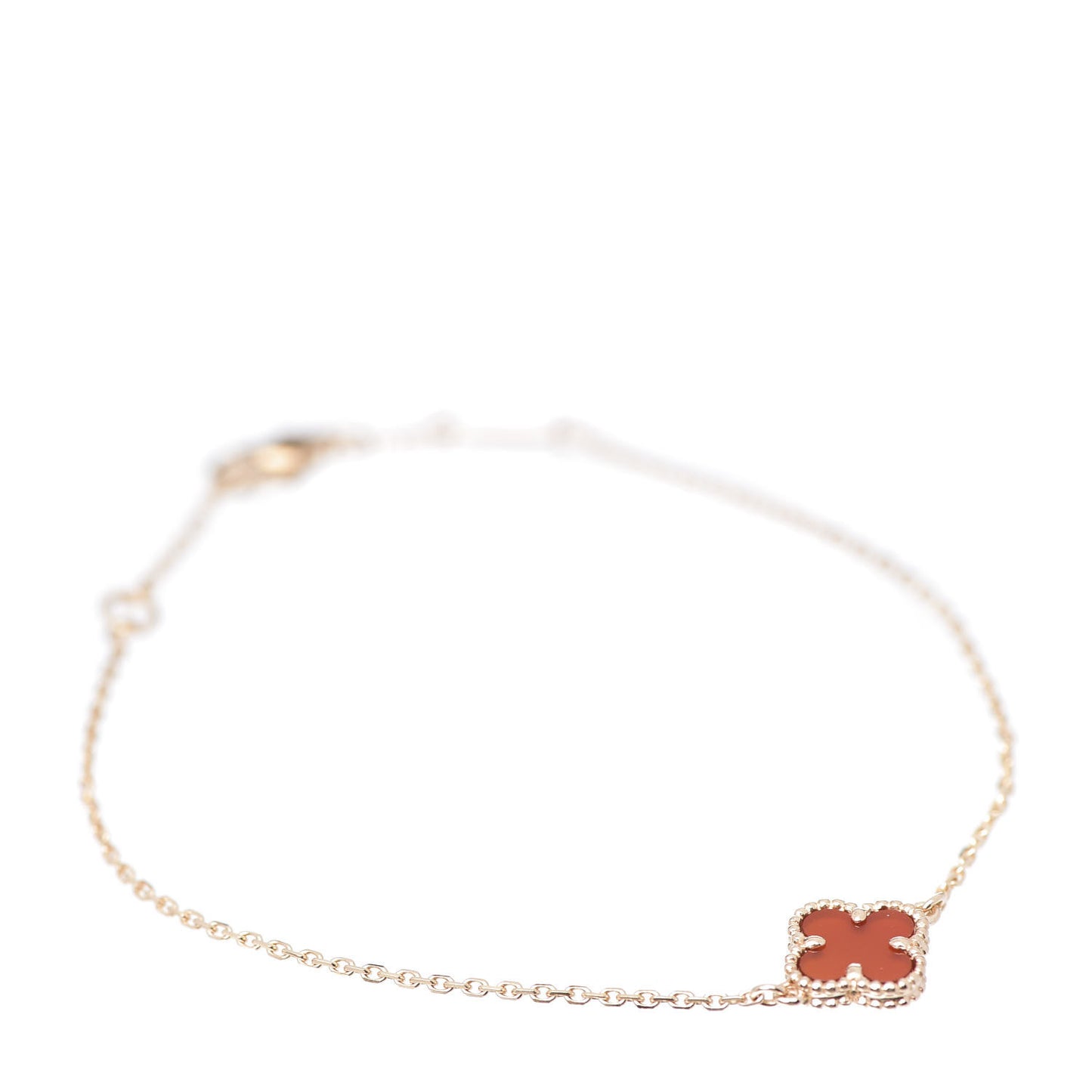 18K Rose Gold Carnelian Sweet Alhambra Bracelet