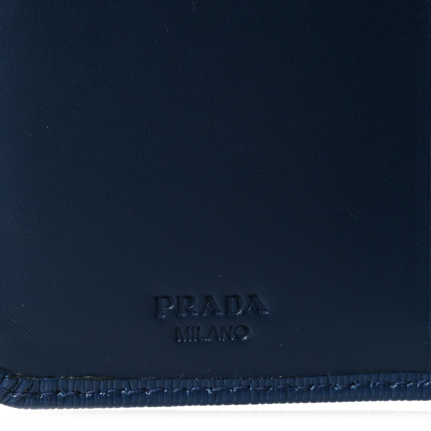 Prada Vitello Move Metal Compact Wallet Bluette 6 of 8