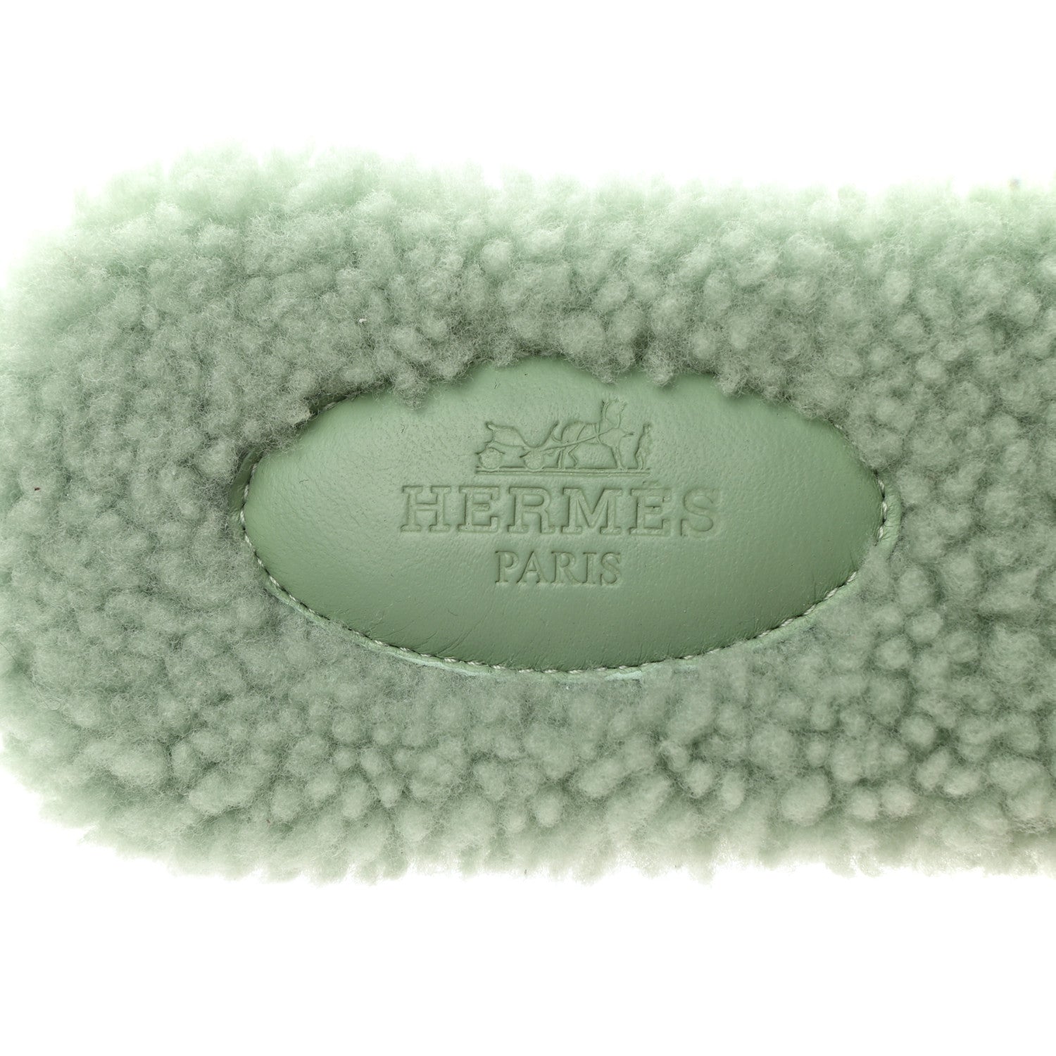 Hermes Woolskin Oran Sandals 36 Vert D'Eau 7 of 8