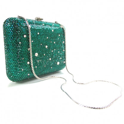 Judith Leiber Swarovski Crystal Minaudiere Monet Green 3 of 8