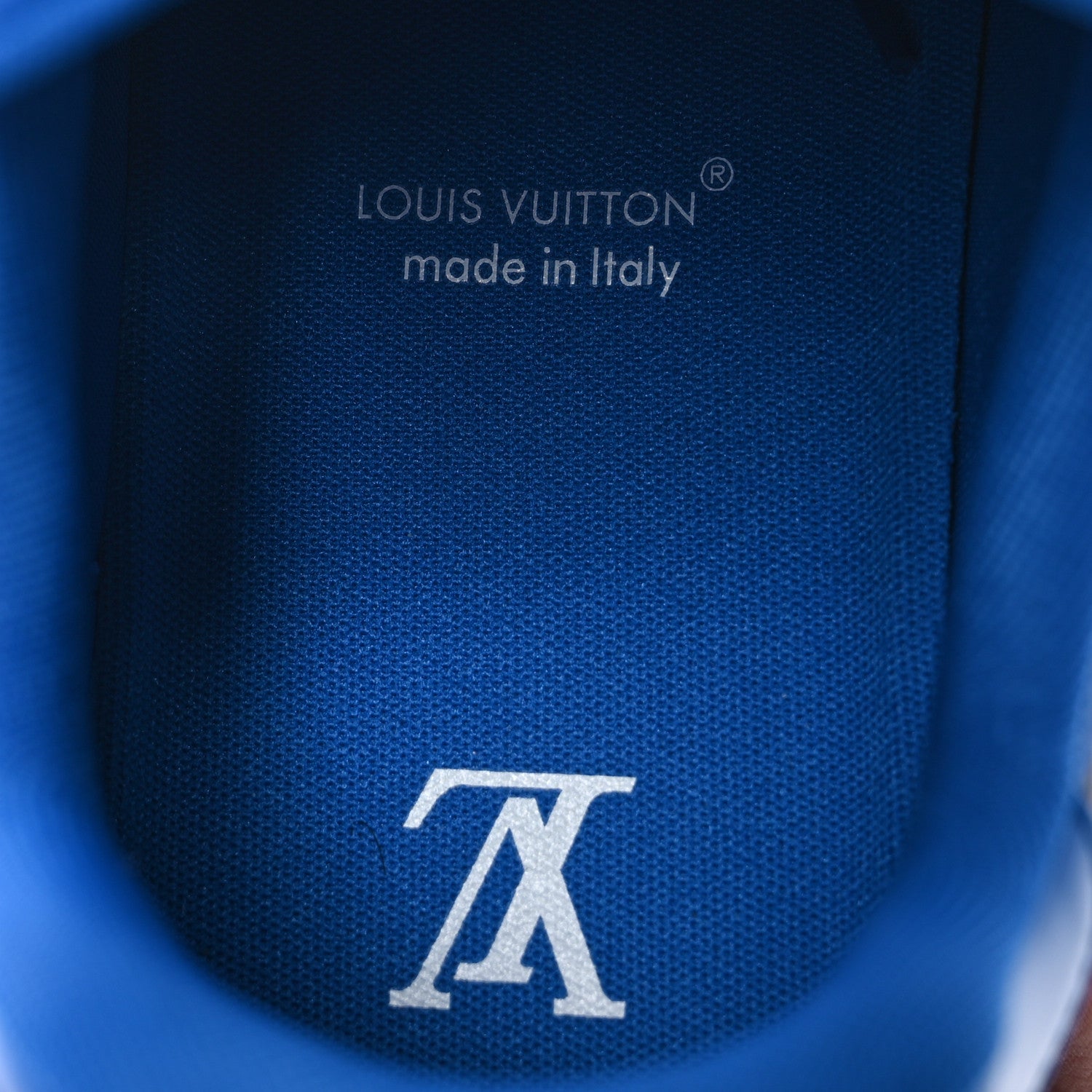 Louis Vuitton Damier Pop Grained Calfskin Mens LV Trainer Sneakers 10 Blue 8 of 11