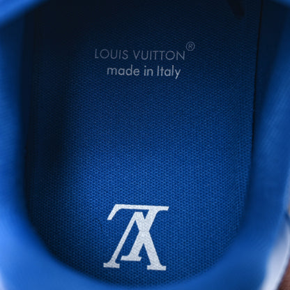 Louis Vuitton Damier Pop Grained Calfskin Mens LV Trainer Sneakers 10 Blue 8 of 11