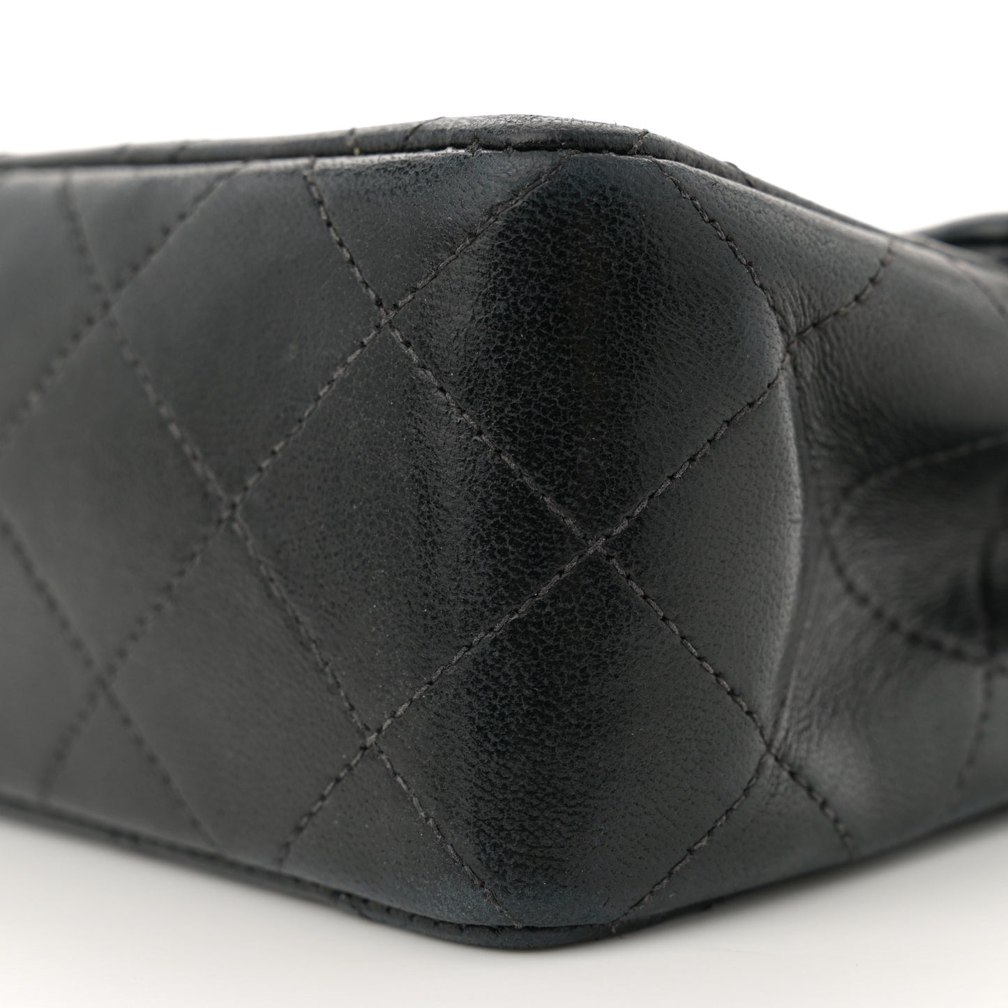 Lambskin Quilted Mini Square Flap Black