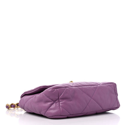 Chanel Goatskin Quilted Medium Chanel 19 Flap Violet Purple 4 of 10