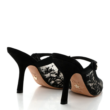 Christian Dior Mesh Butterfly Embroidered Pumps 35 Black 4 of 8
