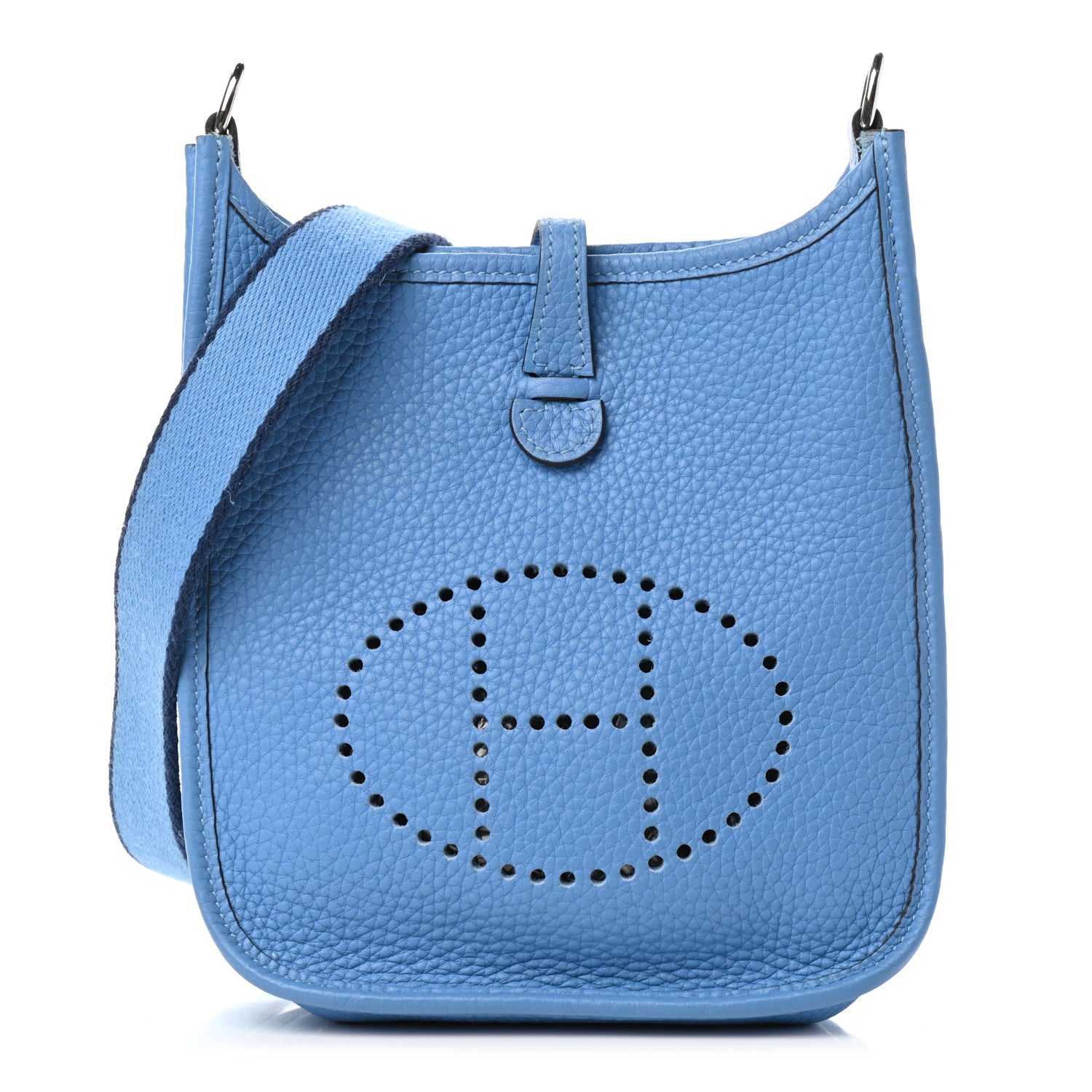 Hermes Taurillon Clemence Amazone Evelyne TPM Bleu Paradis Bleu Saphir 1 of 9