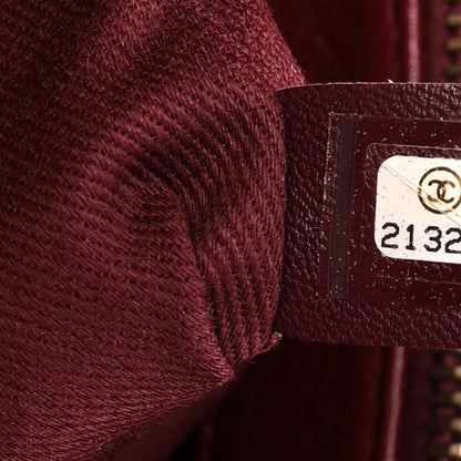 Chanel Patent Goatskin Quilted Small CC Eyelet Tote Burgundy 9 of 12