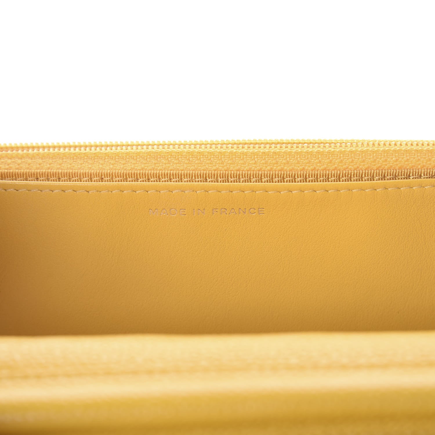 Chanel Caviar Quilted Wallet on Chain WOC Yellow 7 of 10