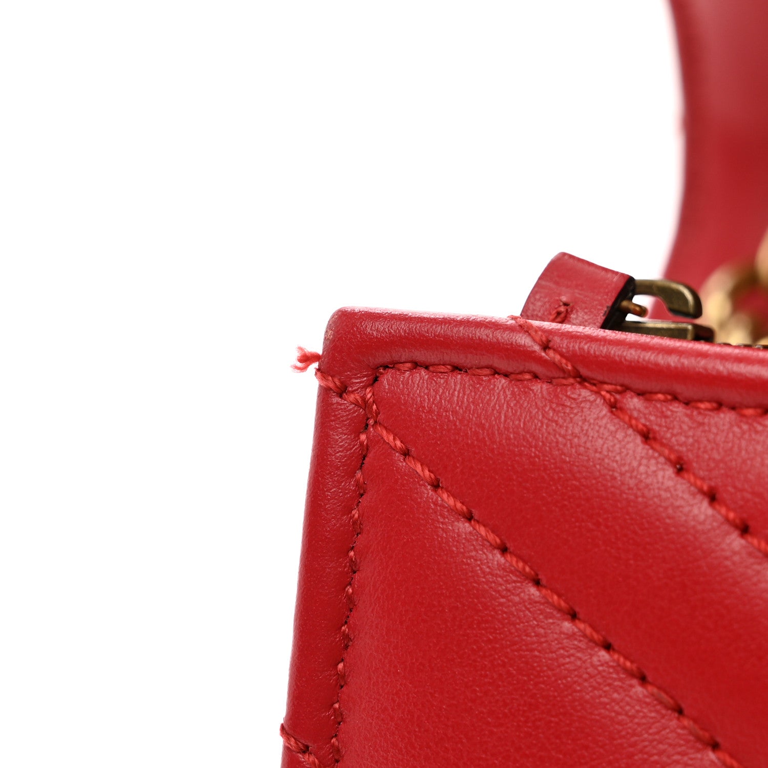 Gucci Calfskin Matelasse GG Marmont Chain Wallet Hibiscus Red 12 of 12