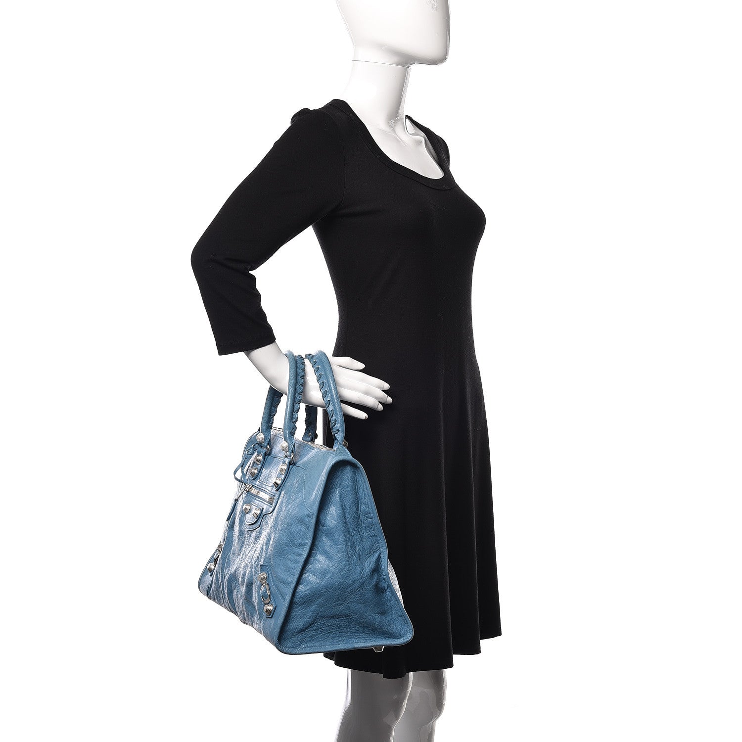 Balenciaga Agneau Giant 12 Silver Hardware Work Bleu Indigo 2 of 9
