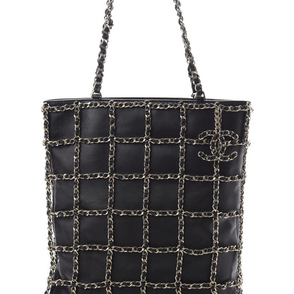 Chanel Lambskin Large Shopping Chain Tote Black 8 of 10