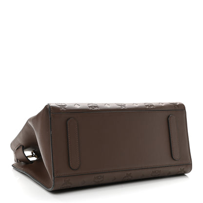 MCM Calfskin Ottomar Monogram Medium Essential Tote Chestnut 4 of 13