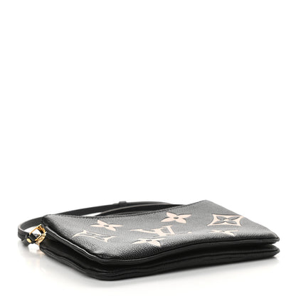 Louis Vuitton Empreinte Monogram Giant Double Zip Pochette Black Cream 4 of 8