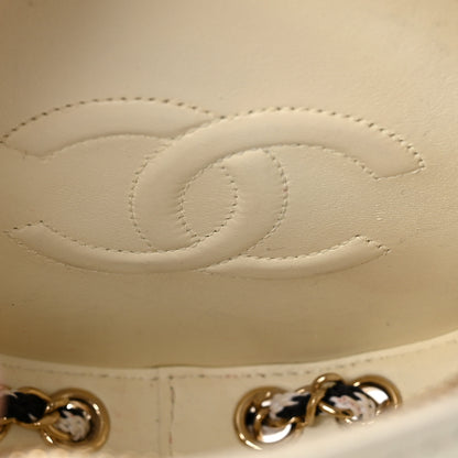 Chanel Lambskin Coco Lifesaver Round Bag Black White 4 of 6