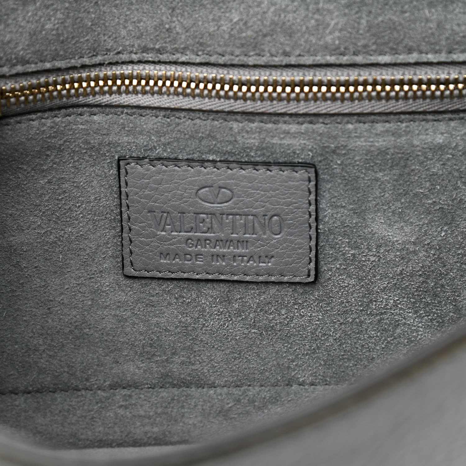 Valentino Garavani Pebbled Calfskin Small Glam Lock Rockstud Flap Gray 6 of 13