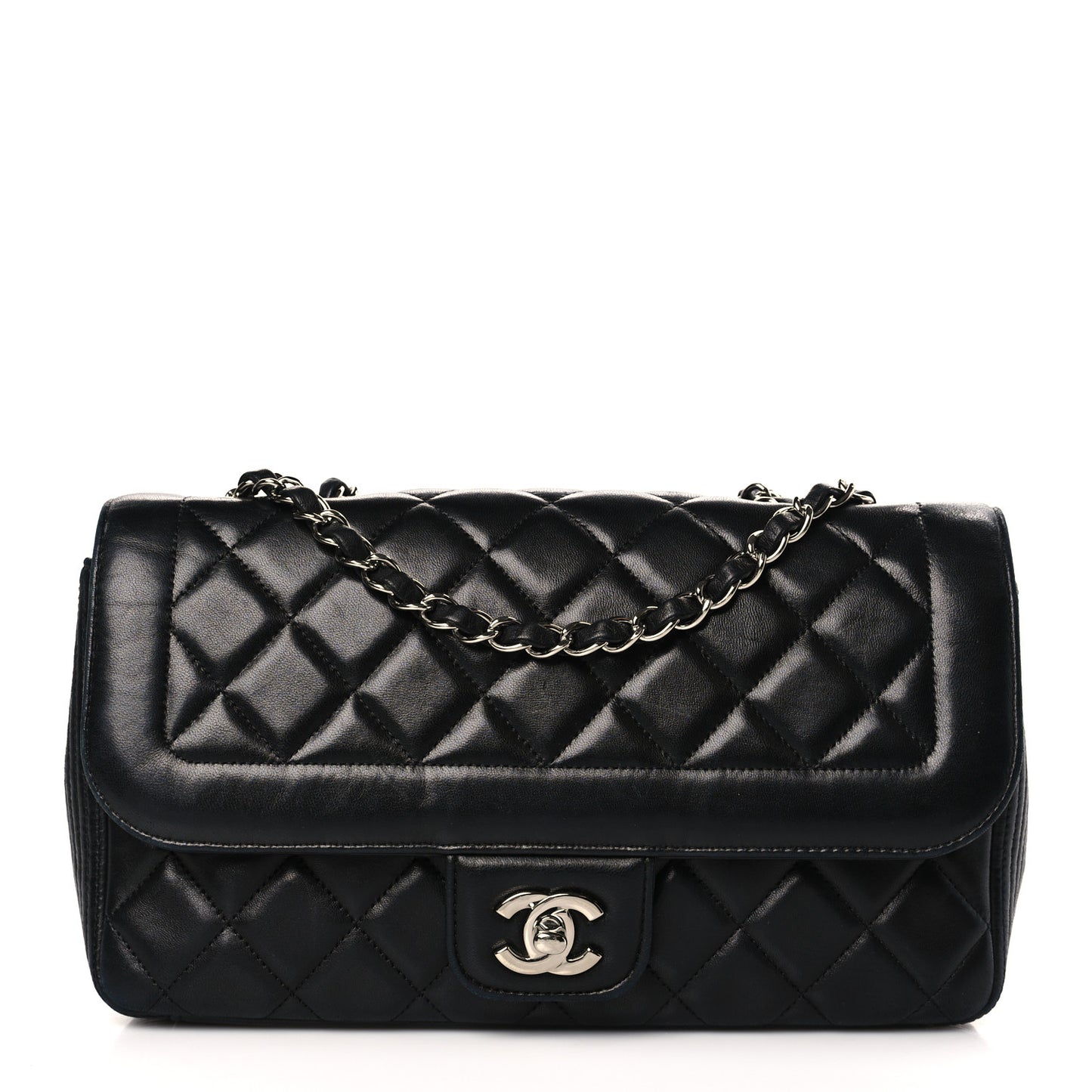 Lambskin Medium Coco Rider Flap Black