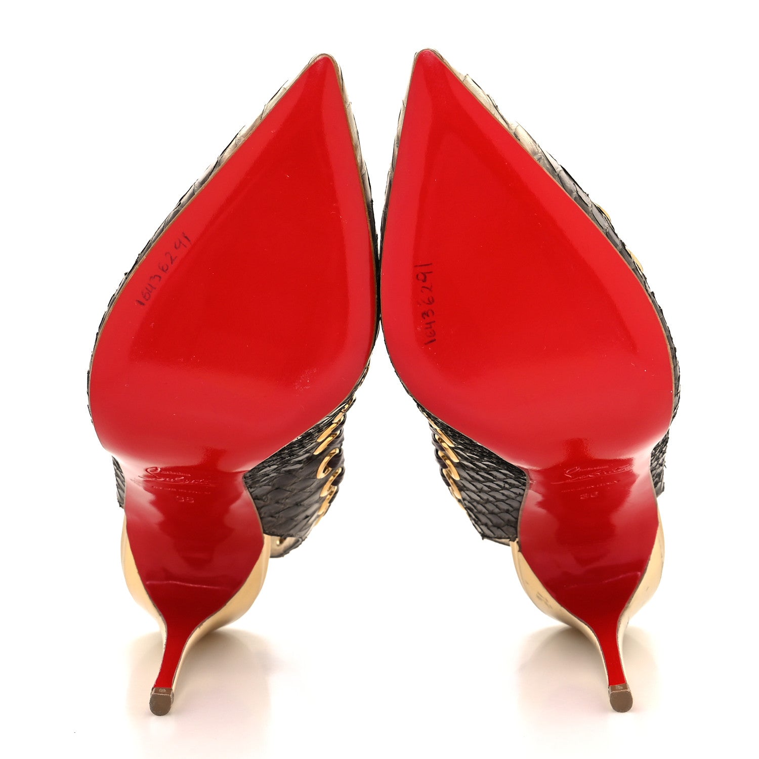 Christian Louboutin Snakeskin Ostri 100 Slingback Pumps 36 Naturel 5 of 9
