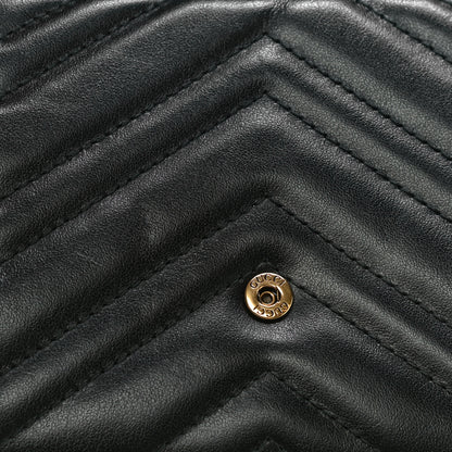 Gucci Calfskin Matelasse GG Marmont Chain Wallet Black 13 of 19